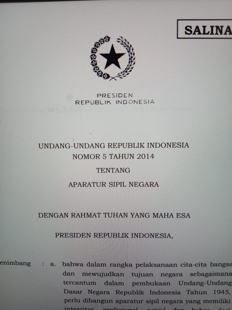 UU Nomor 05 Tahun 2014 TENTANG ASN